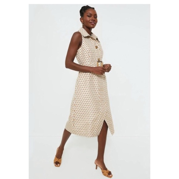 Tuckernuck Ocean Spray Cheyenne Dress Size XXL NWT Geo Print Belted Midi - Picture 15 of 16